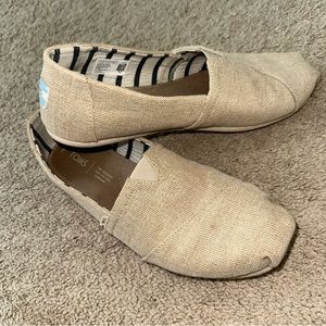 Lightly worn burlap Toms